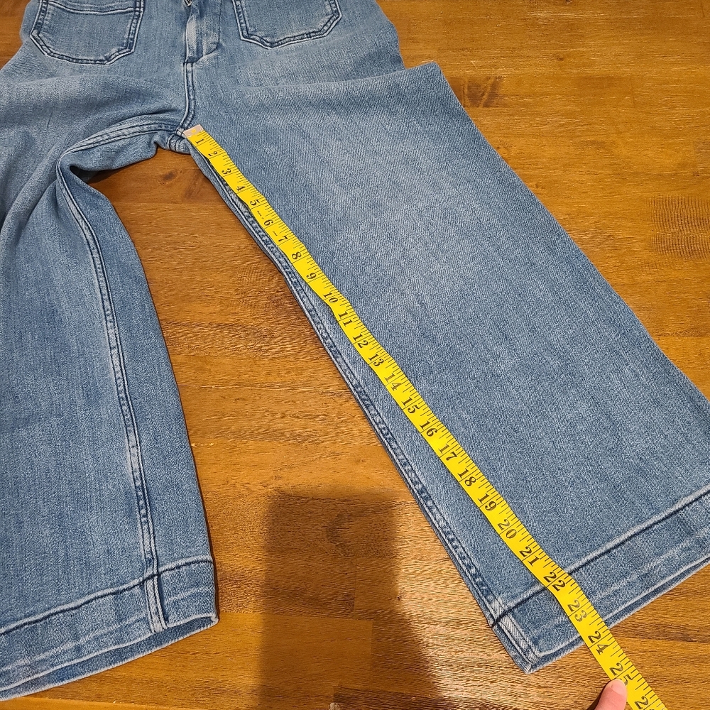 Pilcro And The Letterpress By Anthropologie Cropped Wide Leg Highrise Jeans 28 - Picture 7 of 10